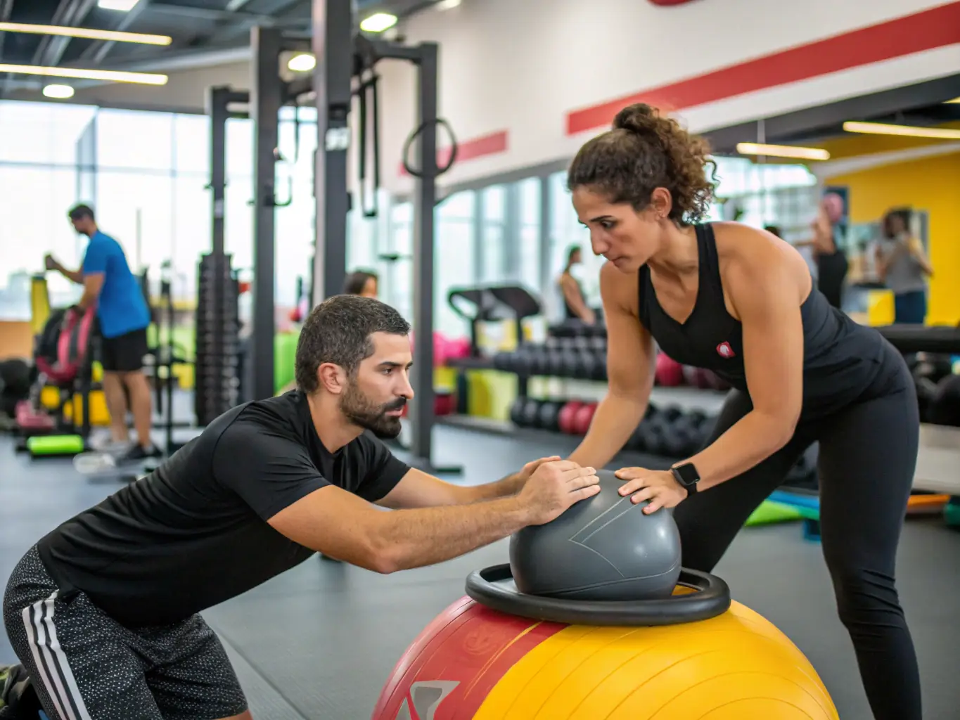 An individual receiving personalized coaching from a BESAFE COACHING expert, focusing on tailored fitness and wellness plans.